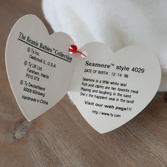 🤍 Ty Beanie Baby “Seamore” Seal Set – 1993 Beanie & Teenie Pair, Excellent Cond - Picture 8 of 15